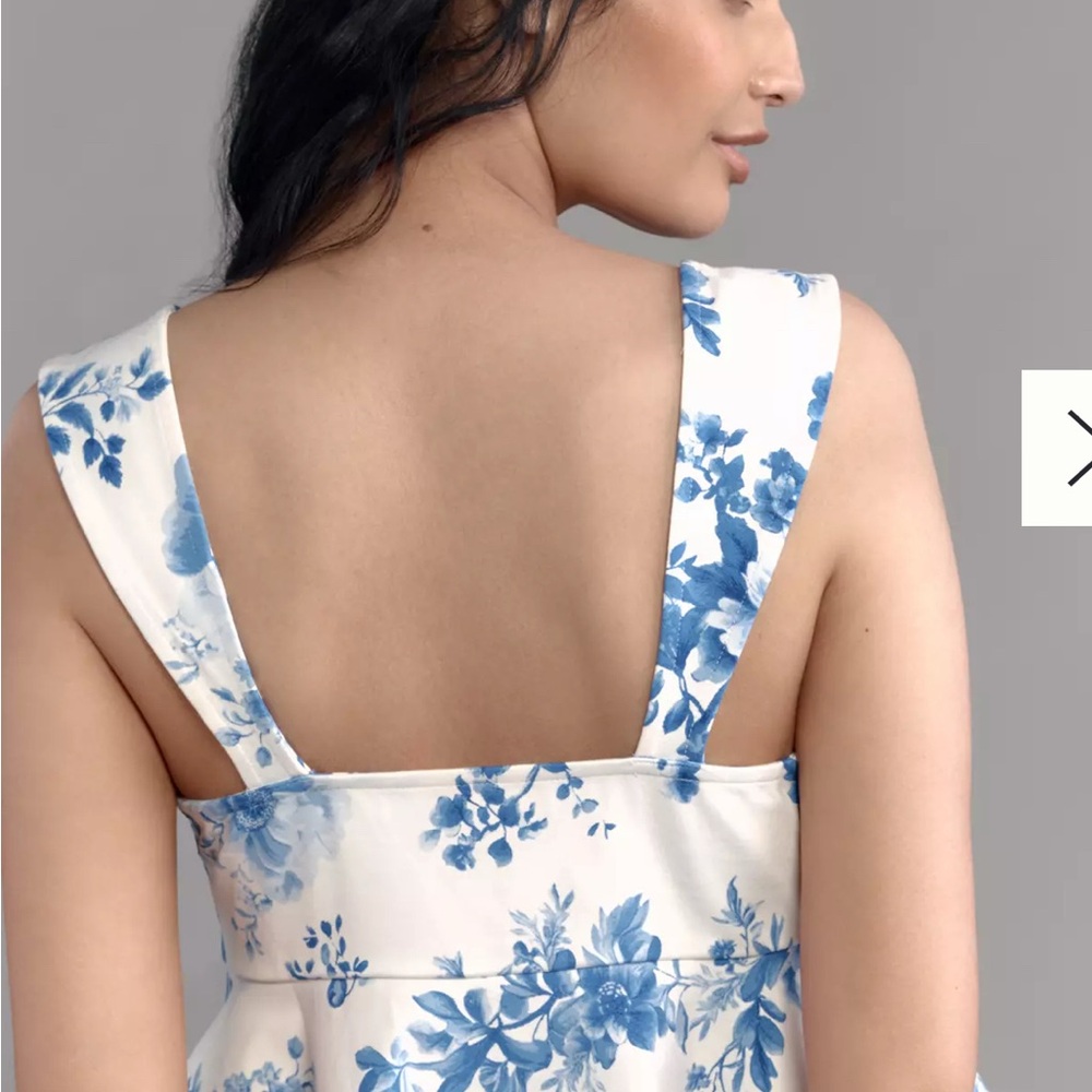 Maeve Square-Neck Peplum Tank Top - Picture 2 of 6